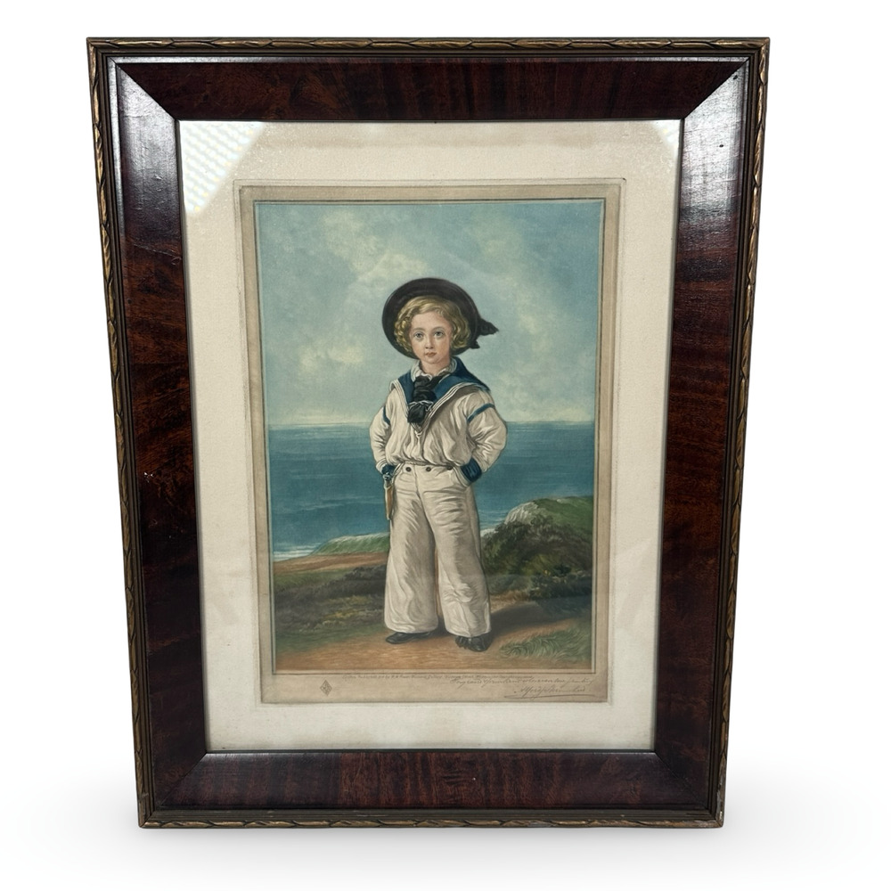 Antique King Edward VII Boy Engraving Alfred J Skrimshire 1910 WM Power Victoria